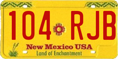 NM license plate 104RJB