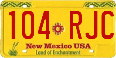 NM license plate 104RJC
