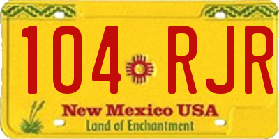 NM license plate 104RJR