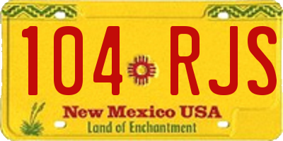 NM license plate 104RJS