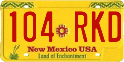 NM license plate 104RKD