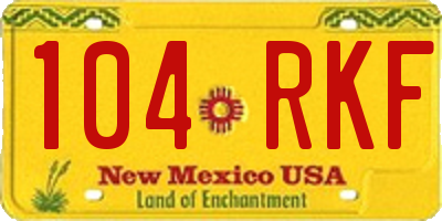 NM license plate 104RKF