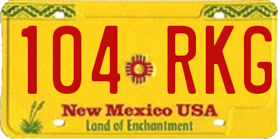 NM license plate 104RKG