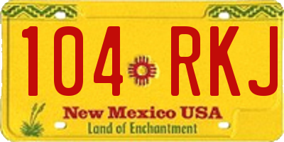NM license plate 104RKJ