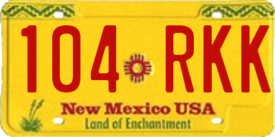 NM license plate 104RKK