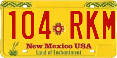 NM license plate 104RKM