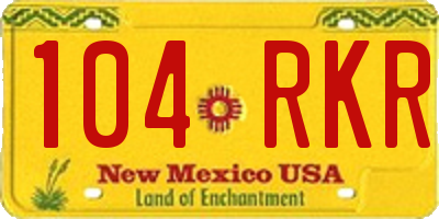NM license plate 104RKR