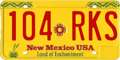 NM license plate 104RKS