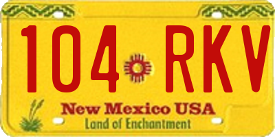 NM license plate 104RKV
