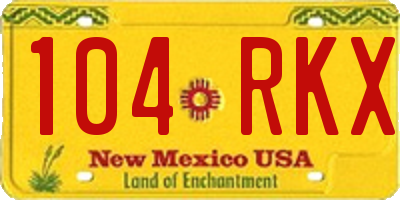 NM license plate 104RKX