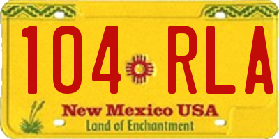 NM license plate 104RLA