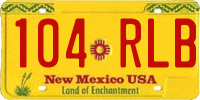 NM license plate 104RLB
