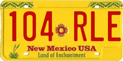 NM license plate 104RLE