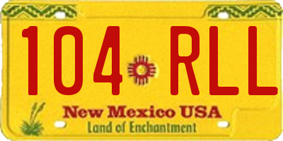 NM license plate 104RLL