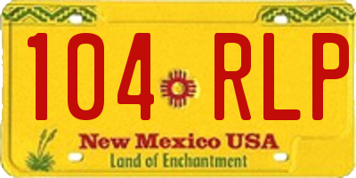 NM license plate 104RLP