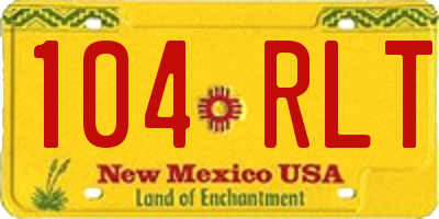 NM license plate 104RLT