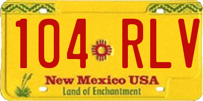 NM license plate 104RLV