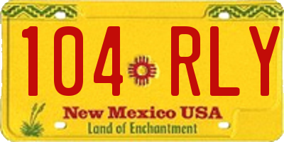 NM license plate 104RLY