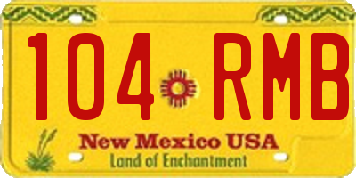 NM license plate 104RMB