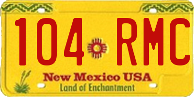 NM license plate 104RMC