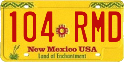 NM license plate 104RMD