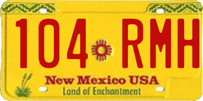 NM license plate 104RMH