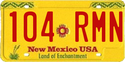 NM license plate 104RMN