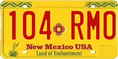 NM license plate 104RMO