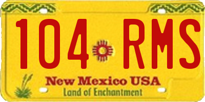 NM license plate 104RMS