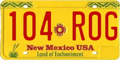NM license plate 104ROG