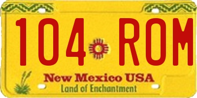 NM license plate 104ROM