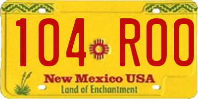 NM license plate 104ROO