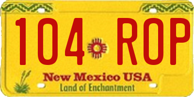 NM license plate 104ROP