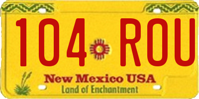 NM license plate 104ROU