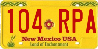 NM license plate 104RPA