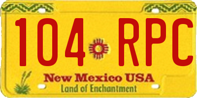 NM license plate 104RPC