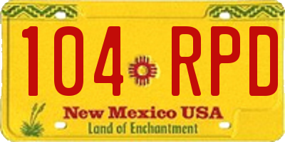 NM license plate 104RPD