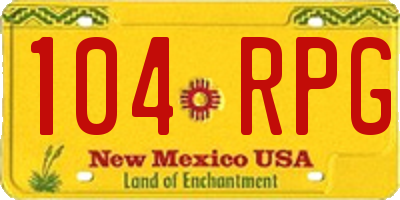 NM license plate 104RPG