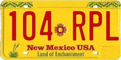 NM license plate 104RPL