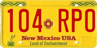 NM license plate 104RPO