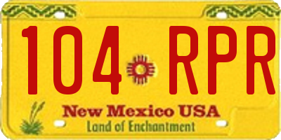 NM license plate 104RPR
