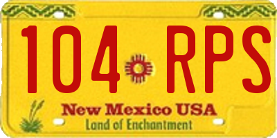 NM license plate 104RPS