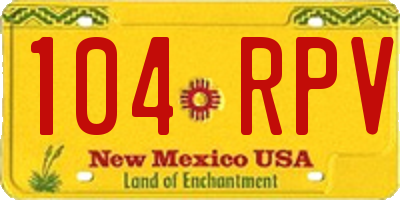 NM license plate 104RPV