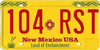 NM license plate 104RST