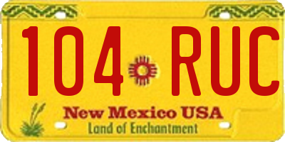 NM license plate 104RUC