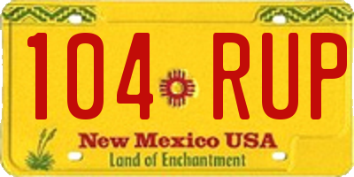NM license plate 104RUP