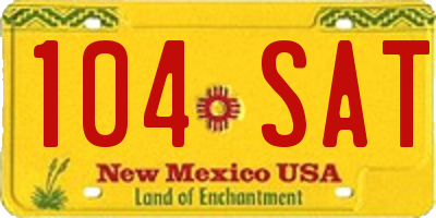 NM license plate 104SAT
