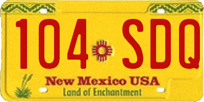 NM license plate 104SDQ
