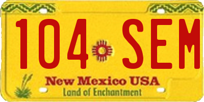 NM license plate 104SEM