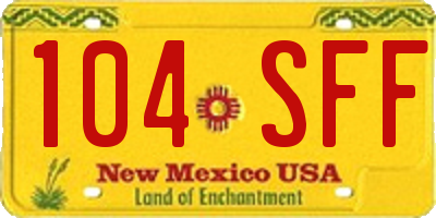 NM license plate 104SFF